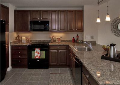 Kitchen of an apartment at Park Place of Elmhurst