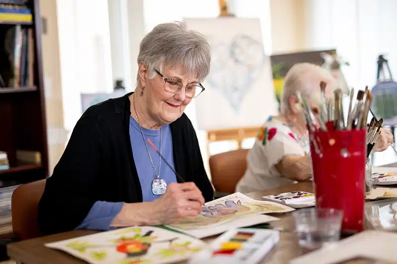 senior women painting