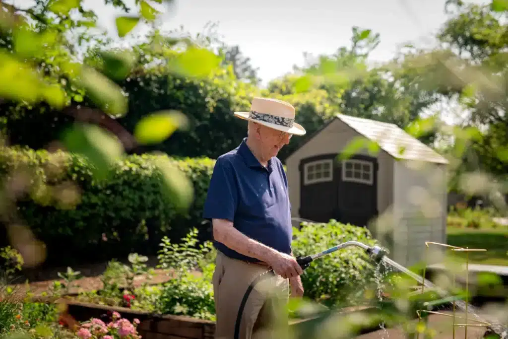A man in the community garden